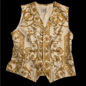 VTG Wathne Baroque Pegasus Silk Vest | Rare 90s Designer Statement Piece